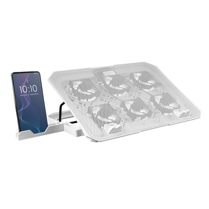 Base Refrigeradora Pro:6 Ventiladores + Soporte Ergonómico para Móvil